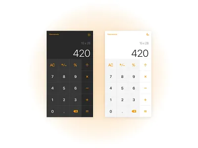 Calculator adobe xd calculator night mode ui