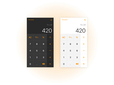 Calculator adobe xd calculator night mode ui