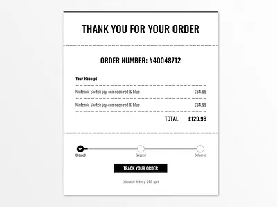 Daily UI - Day 17: Email Receipt 017 dailyui email receipt receipt ui