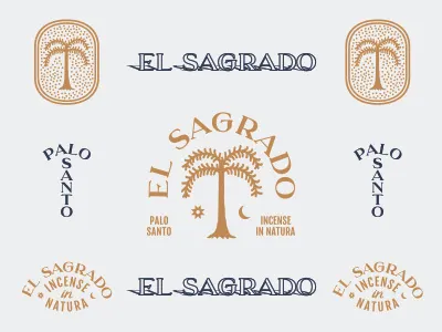 El Sagrado. badge design illustration incense logo palosanto
