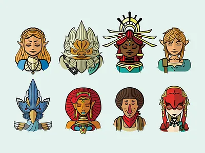 BOTW botw daruk icon link mipha riju rito urbosa video game zelda