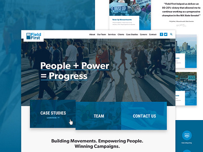 Field First homepage icons political web web design website