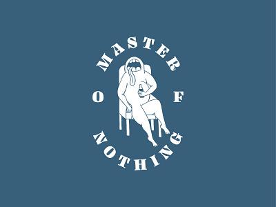 Master of Nothing beer branding chair hand drawn illustration logo monster sitting tongue typography