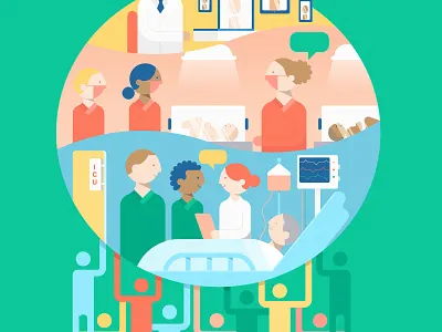 Medical Community cute datamouth illustration people vector