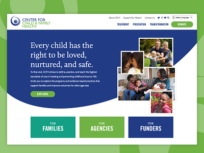 CCFH design hero homepage web web design website