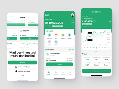Bubit - Bibit Redesign analytics banking broker cart crypto ethereum finance graph income invest investments ios management money market payments risk stock ui wallet wealth