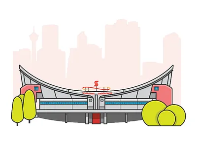 Scotiabank Saddledome - Calgary, Alberta YYC building calgary flat design flat vector hockey arena saddledome venue yyc