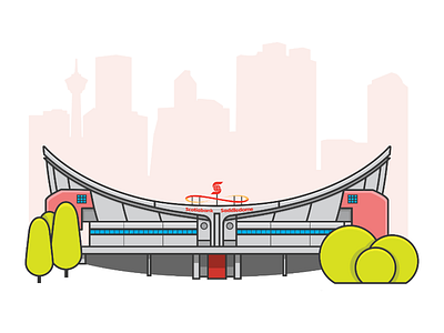 Scotiabank Saddledome - Calgary, Alberta YYC building calgary flat design flat vector hockey arena saddledome venue yyc