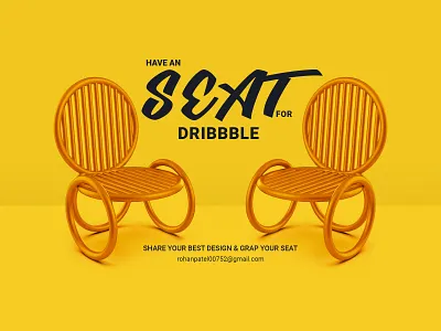 invite applications banner chair clean creative design dribbble ecommerce icon invite invite design offer shopping ui ux website yellow