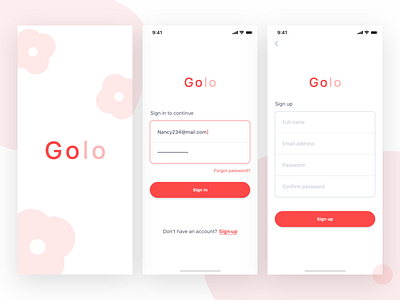Social media app iphone x mobile app ui ux design sign in sign up social media social network app