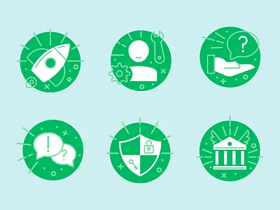 GoFundMe Help Center icons account management branding common issues design donor getting started icon illustration money management questions safety security vector