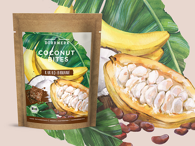 Cocoa cookies package design design food illustation package package design watercolor