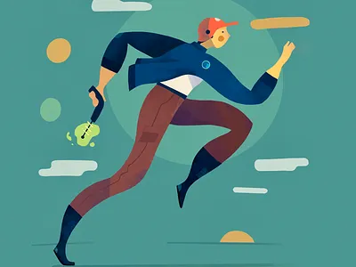 Digital Illustration (skillshare) apple color design drawing gun illustration ipad laser learning man running sketch skillshare texture tutorial