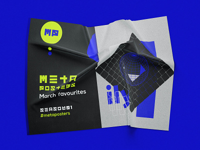 Meta Posters//Season#1 Month 3 abstract black blue design flat geometry gradient graphic design illustration minimal shape typography vector