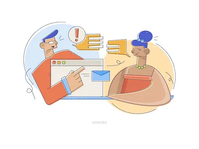 Blog Illustration: Updates communication email illustration notifications people updates
