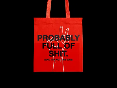 Probably Tote Bag brutalism design graphic hands illustration line minimal print red tote type typography