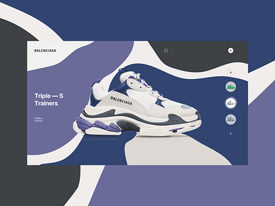 Balenciaga - Triple S Purple Cream balenciaga colors concept e commerce fashion landing page mobile mobile first motion responsive shoes shop sneaker triple s ui ux