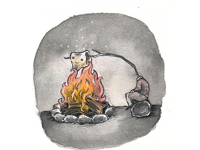 Roasted cartoon drawing illustration ink inktober