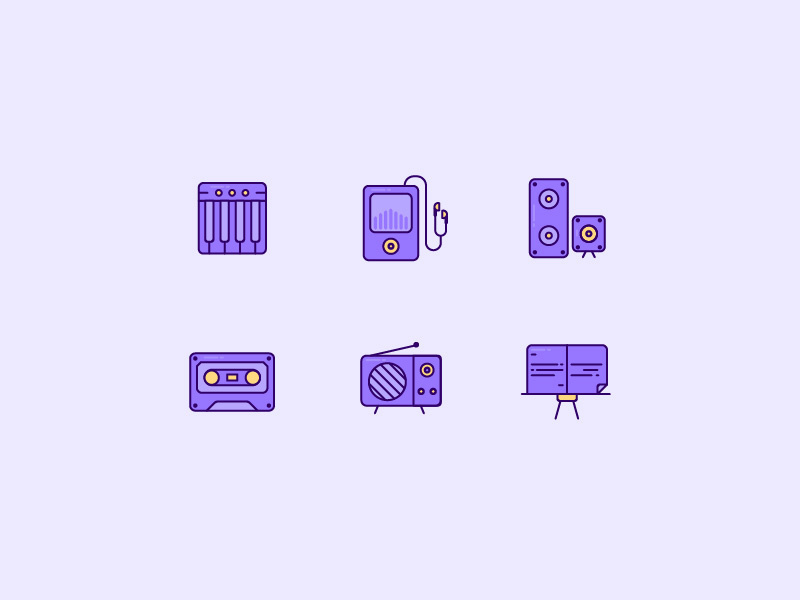 Music icons by Lilliee on Dribbble Music icons