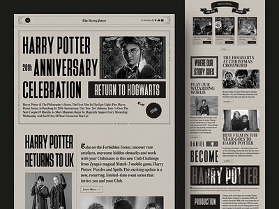 The Harry Potter Web Site Design: Landing Page / Home Page UI design home home page homepage landing landing page landingpage site uidesign uiux userinterface uxui web design web page web site webdesign webpage website