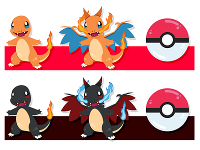 Charmanders character illustration pokemon vector