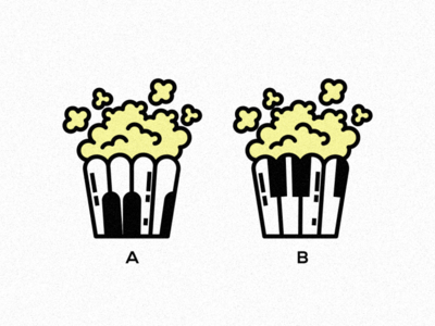 Piano Pop Corn coffee design icon illustration logo music pencil sketch vector