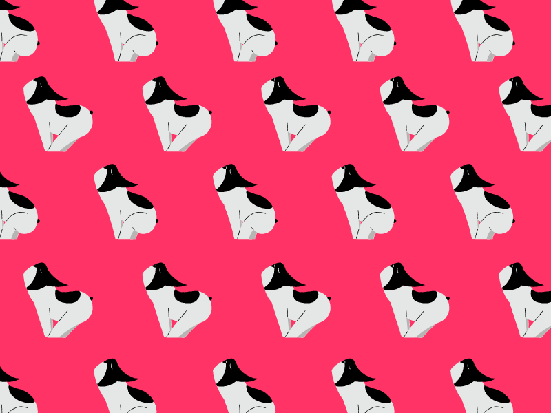 Spring_pattern adobe animate animation 2d cellanimation charachter design dog frame by frame french bulldog fun gif illustration loop love pattern spring
