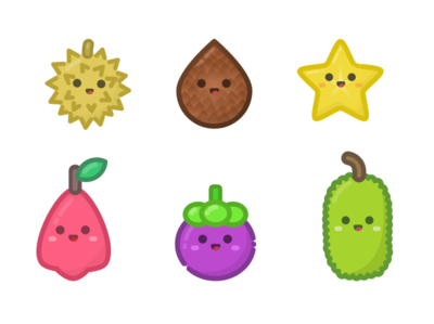 Exotic Fruit Icons fruit icon illustration