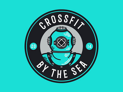 Crossfit Diver apparel badge badgedesign branding design diver graphic design icon illustration logo logo design logos ocean sticker typography vector vintage