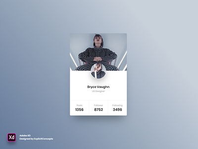 Profile Showcase Widget - Adobe XD adobe adobe xd animation app branding conference design flat icon illustration illustrator logo minimal profile showcase type typography ui ui kits website