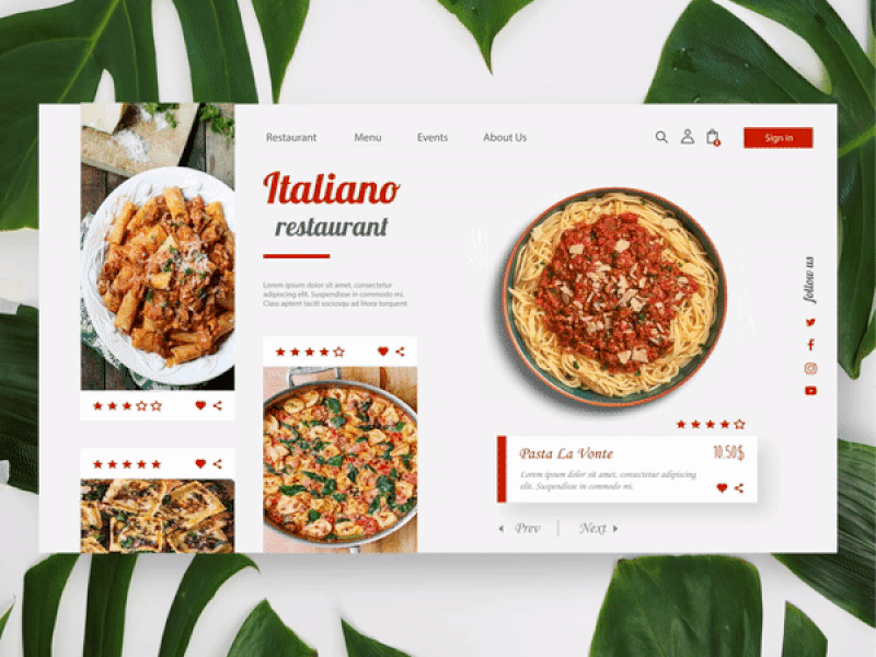 Italiano Restaurant User Interface (Web Design) animation brand branding design food app icon illustration restaurant restaurant app restaurant branding restaurant design ui ui. uikits uipractice ux web website
