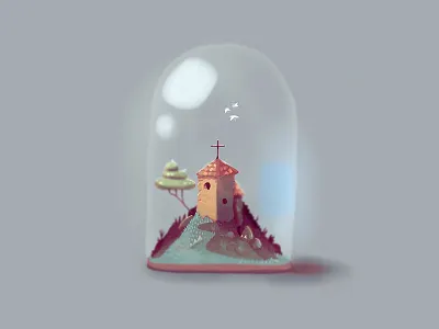 Chapel.jpg 🔮 bottle church colour doodle ill illustration ipad painting sketch