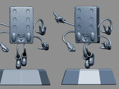 Ice Cram Sandwich Thunderockets Print Version 3d art 3d printed 3d printing atomic toys blender3d cartoon character cgi character thunder rockets