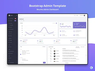 Bhumlu Bootstrap Admin Template admin dashboard admin design admin theme boostrap admin template bootstrap 4 branding dashboard sass ui ux design