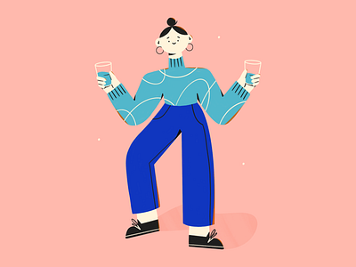 refreshing 💦 6hexcodes character girl illustration