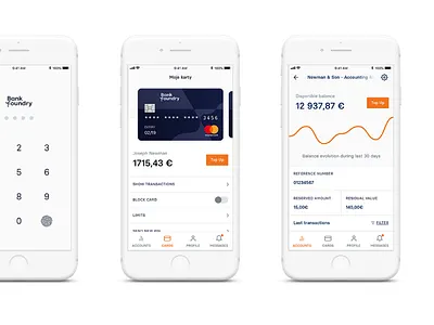 Fintech whitelabel app concept clean design fintech flat icons layout minimal mobile ui ux