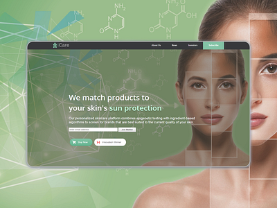Landing page design flat ui website