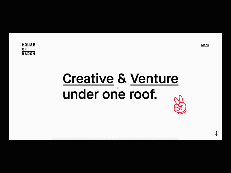 House of Radon animation hover minimal portfolio sketchapp ui web webdesign website website animation