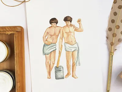 Gemini - Astrology Illustration art astrology gemini handpainted human body illustration illustration agency illustration art illustrator magazine painting publishing watercolor