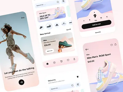 Digitize Your Footwear Business With a Shoe Store App👟 design ecommerce footwear jordan mobile app mobile ecommerce nike nike air shoe online shopping puma reebok shoe store shoes app ui ui design ux