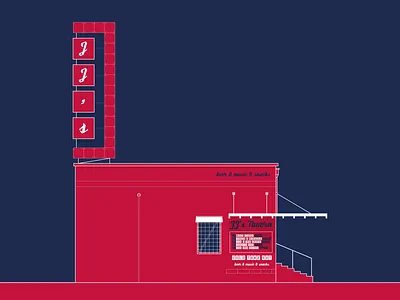 JJ's Tavern america americana architechture building editorial illustration line magazine minimalist music tavern vector venue
