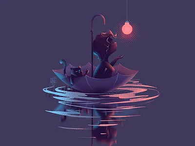 Waiting for a Miracle cat character design concept art design editorial art editorial illustration flat illustration illustration illustrator vector