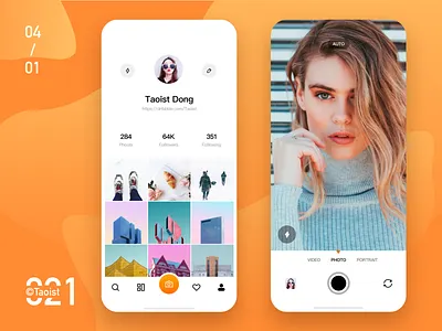 Daily exercise 021 app clean color concept design ios mobile orange photo redesign simple ui ux white
