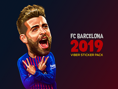 Viber Stickers branding communication concept design digital arts digital painting fc barcelona football illustration photoshop sticker design style viber viber sticker