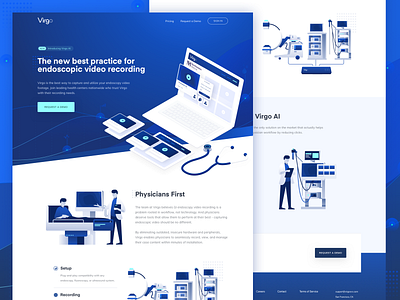 Virgo SVS Homepage - Live branding design doctor header illustration marketing medical onboarding ui website