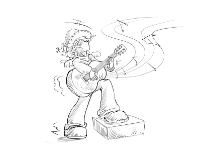 Man Playing Guitar Sketch Design character design drawing hand concept koncept man pencil pencil sketch rock star sketch sketching