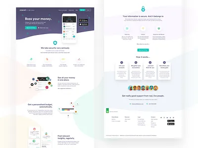 22seven Public Site Redesign 22seven budgeting fin tech finance app insigths landing page lapa money app pastels ui uiwebdesign user interface user interface design web deisgn