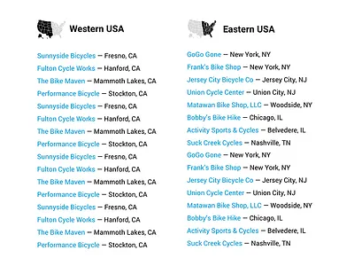Dividing the country into East / West east usa west