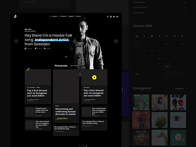 Dark Blog UI Sketch blog ui dark dark blog ui sketch ui ux web design