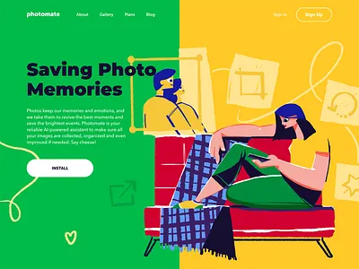 Photo Service Landing Page character design design studio digital art graphic design hero illustration illustration interface landing page photo photo service photography storytelling ui user experience user interface ux web web design web marketing